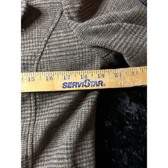 Merona Brown Tweed Blazer Jacket with Elbow Patches Satin Lined Academia Large - Picture 7 of 10